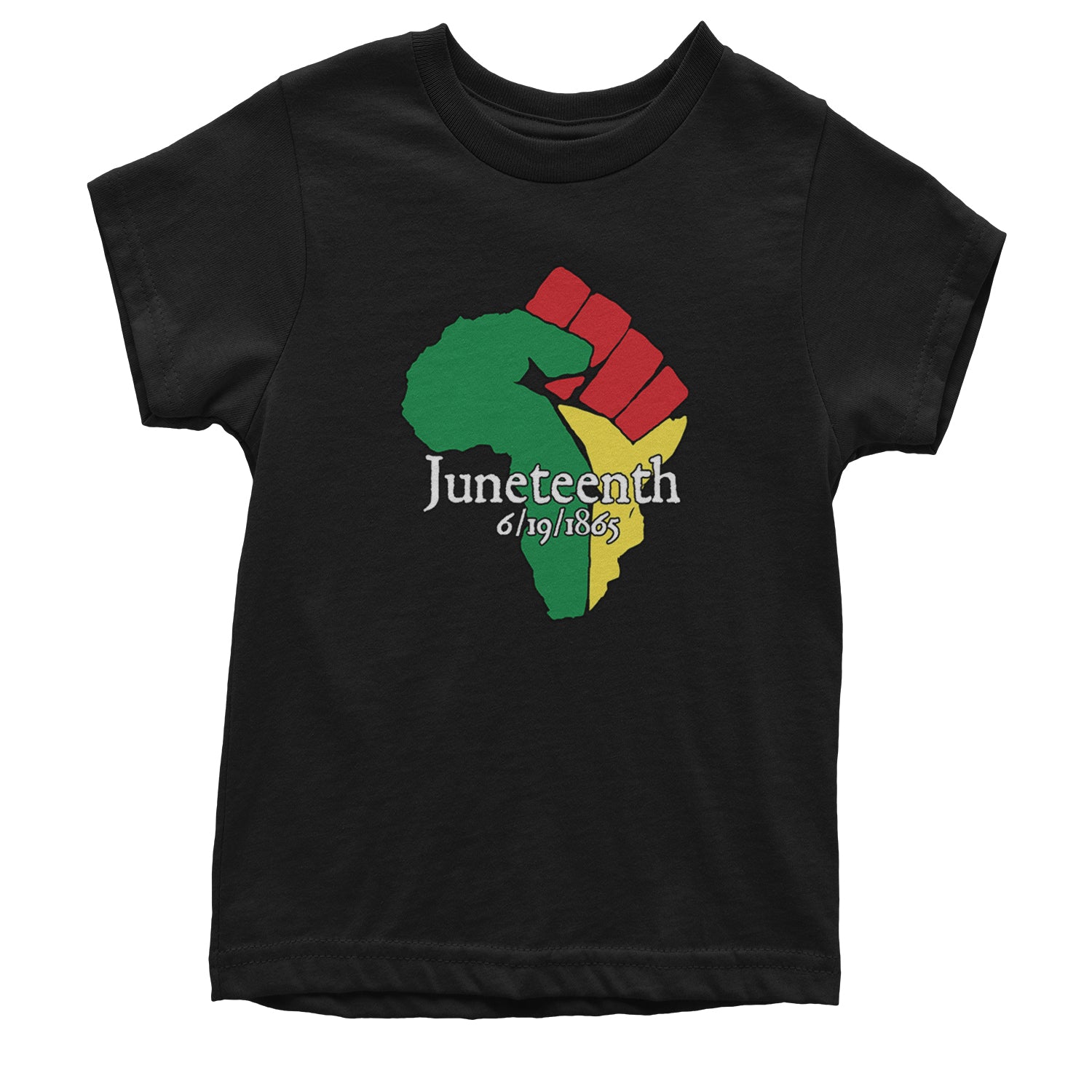 Juneteenth Raised Fist Africa Celebrate Emancipation Day Youth T-shirt Forest Green