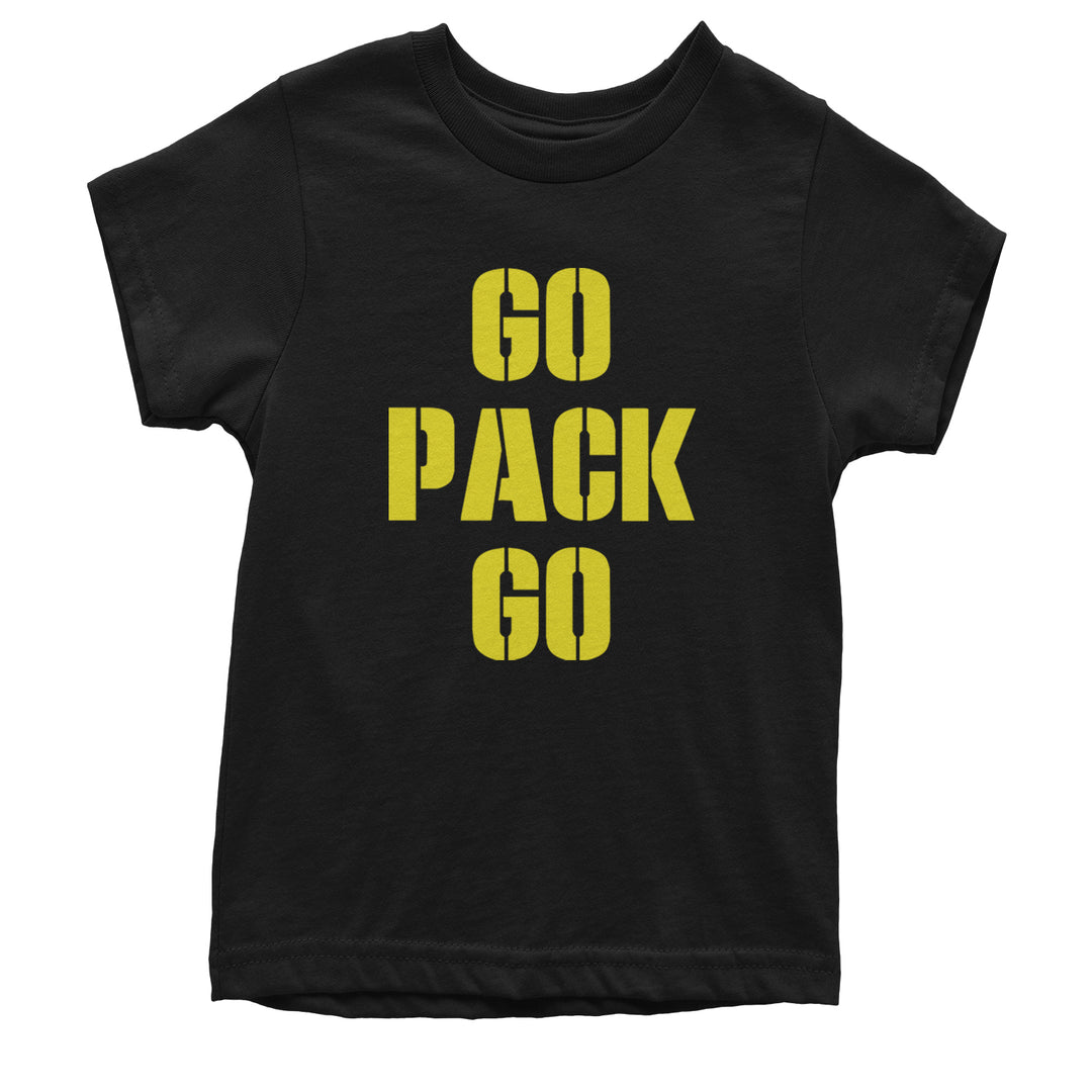 Go Pack Go Green Bay Youth T-shirt Black