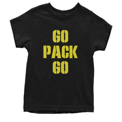 Go Pack Go Green Bay Youth T-shirt Black
