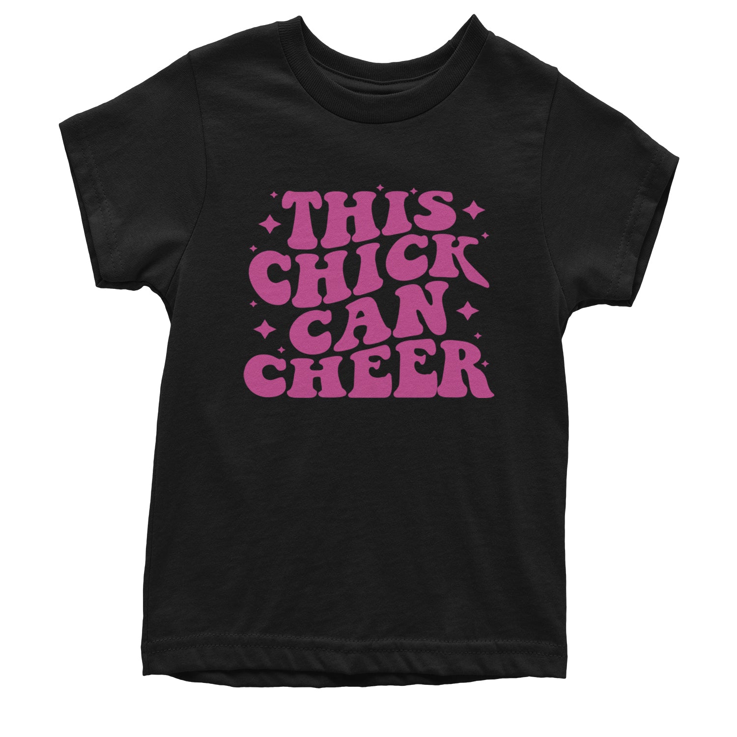 This Chick Can Cheer Youth T-shirt Black