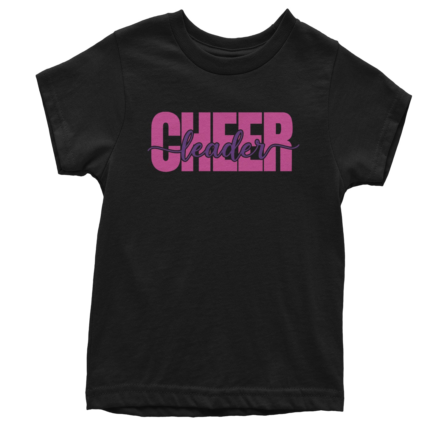 Cheerleader with Scripted Flair Youth T-shirt Black