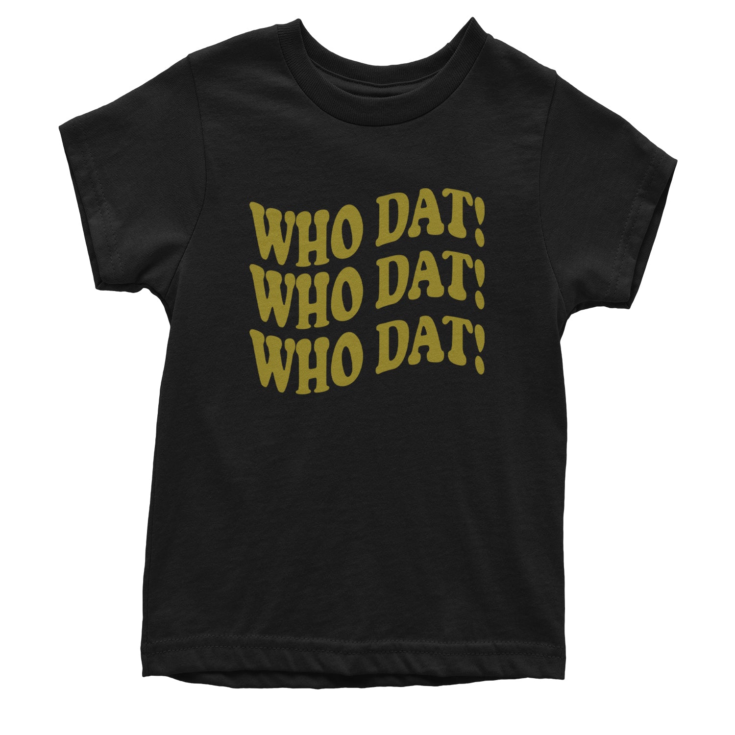 Who Dat Wavy Design Who Dat Nation Youth T-shirt Black