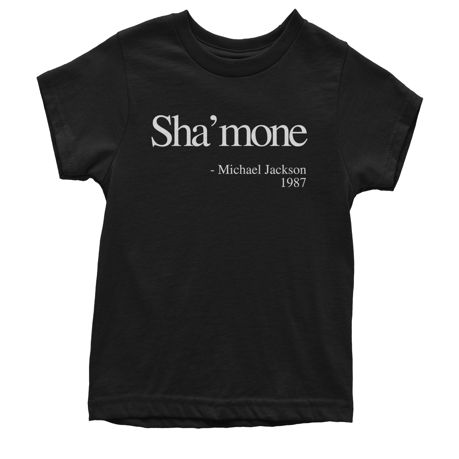 Sha'mone Quote King Of Pop Youth T-shirt Black