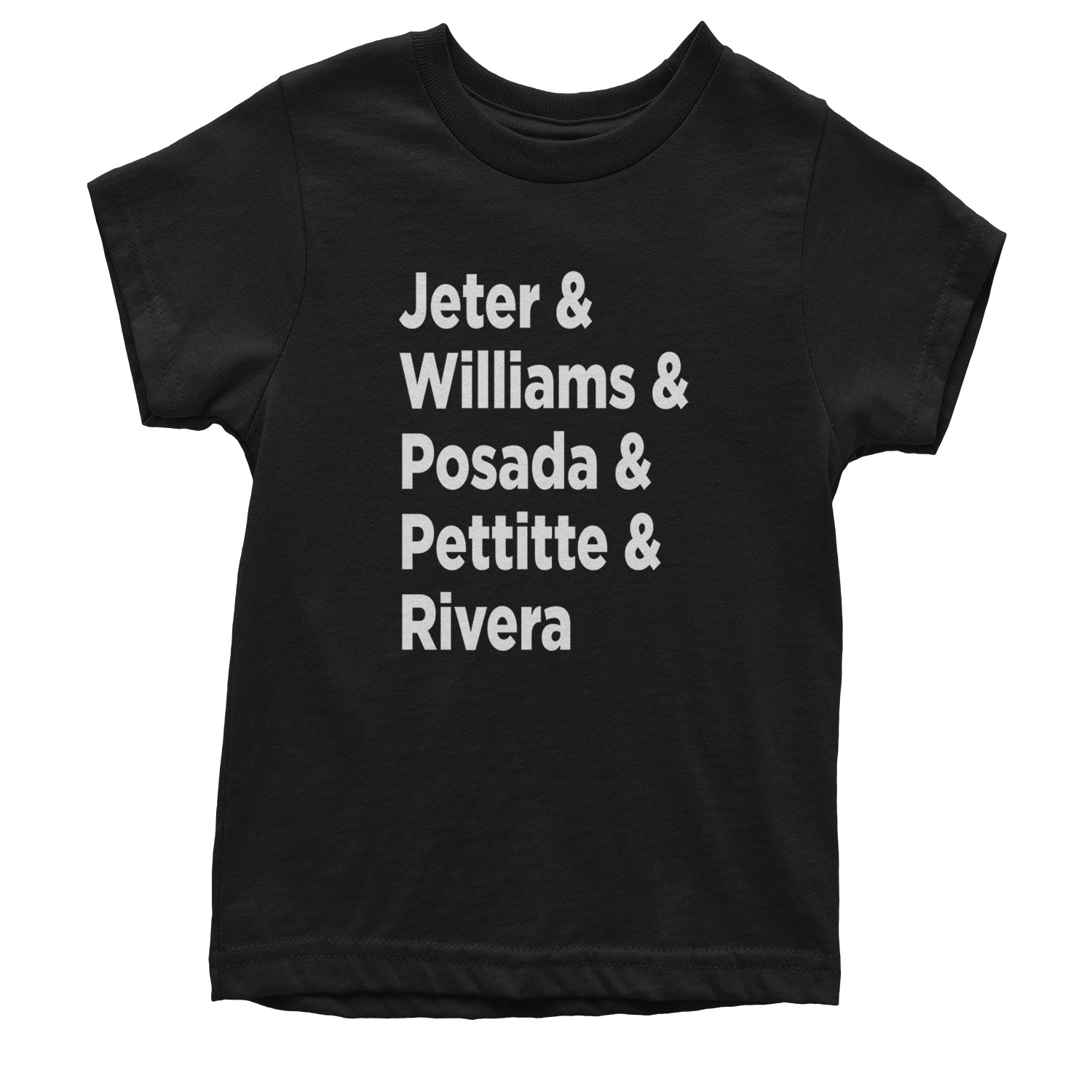 Jeter & Williams & Posada & Pettitte & Rivera Youth T-shirt Black