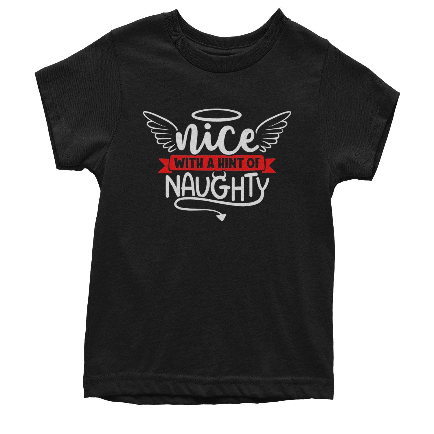 Nice with a Hint of Naughty Christmas Youth T-shirt Black