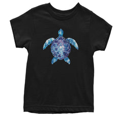 Ocean Aura Tie-Dye Sea Turtle Youth T-shirt Black