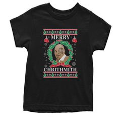 Merry Chrithmith Ugly Christmas Youth T-shirt Black