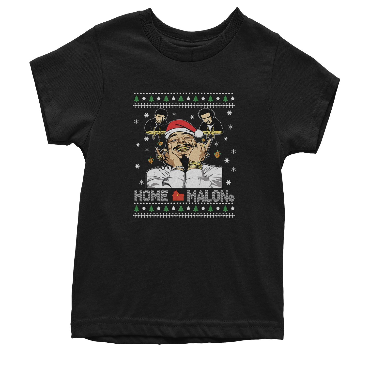 Home Malone Ugly Christmas Youth T-shirt Black