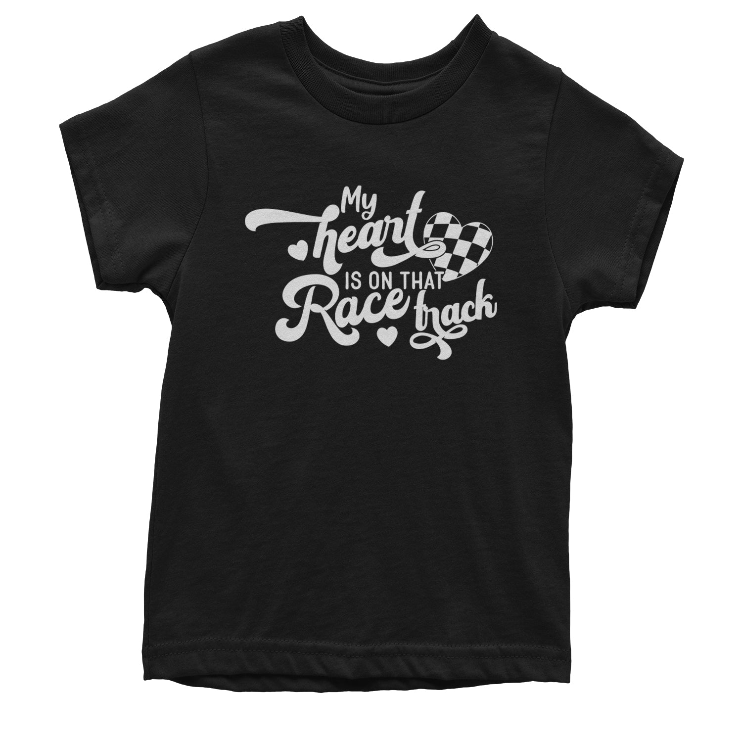 My Heart Is On That Race Track Youth T-shirt Black