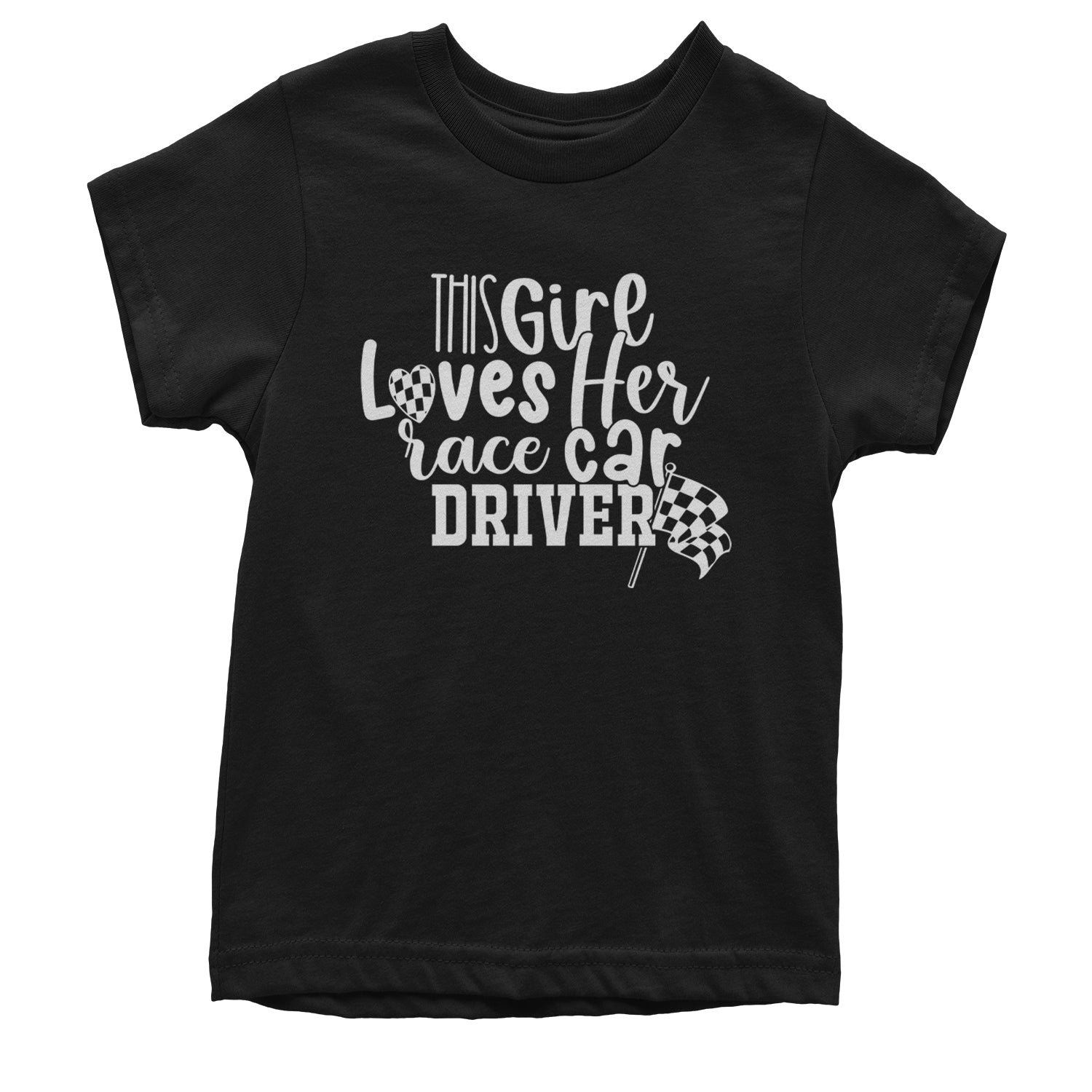 This Girl Loves Her Racecar Driver Youth T-shirt Black
