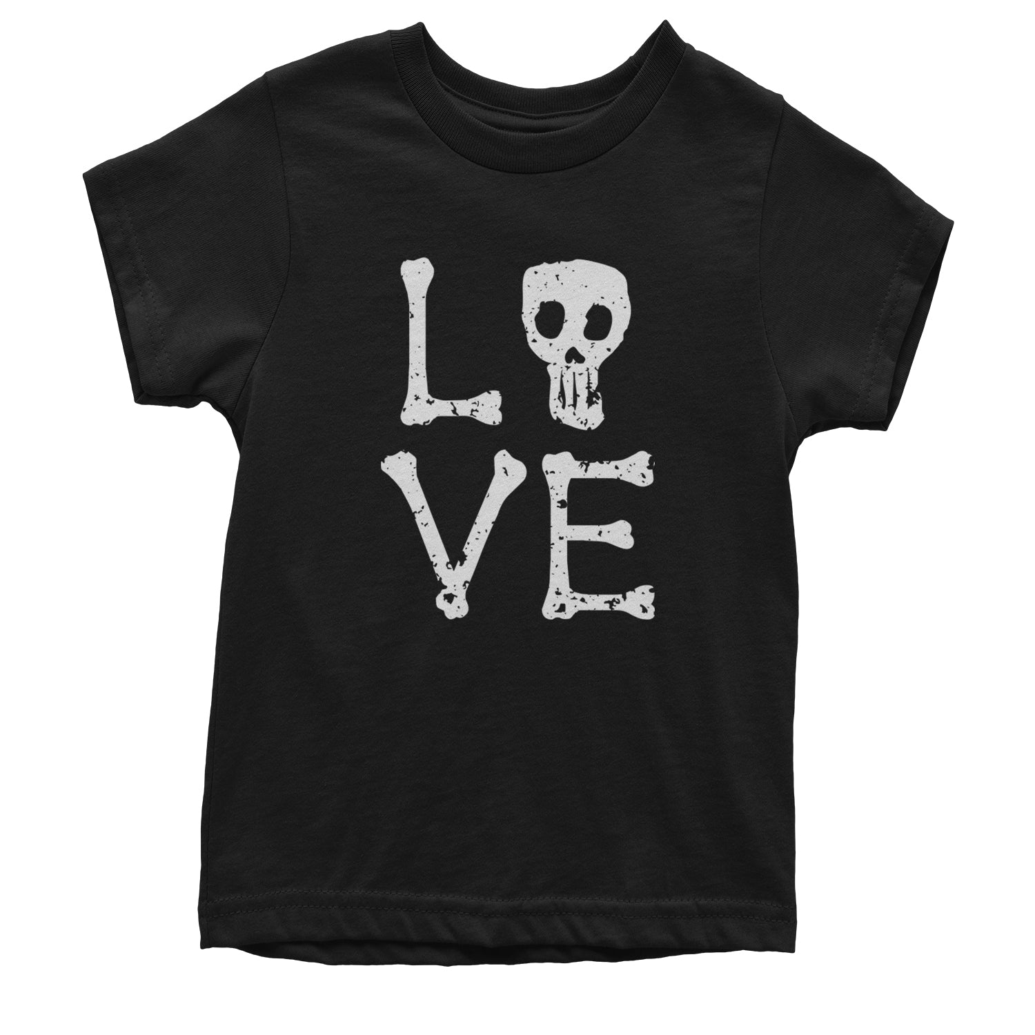 Love Skeleton Bones Youth T-shirt Black