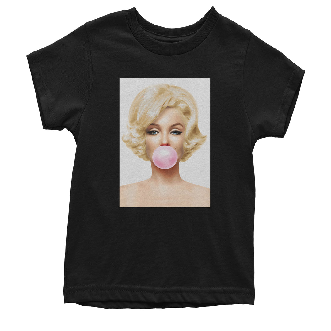 Ms. Monroe Pink Bubble Gum American Icon Youth T-shirt Black