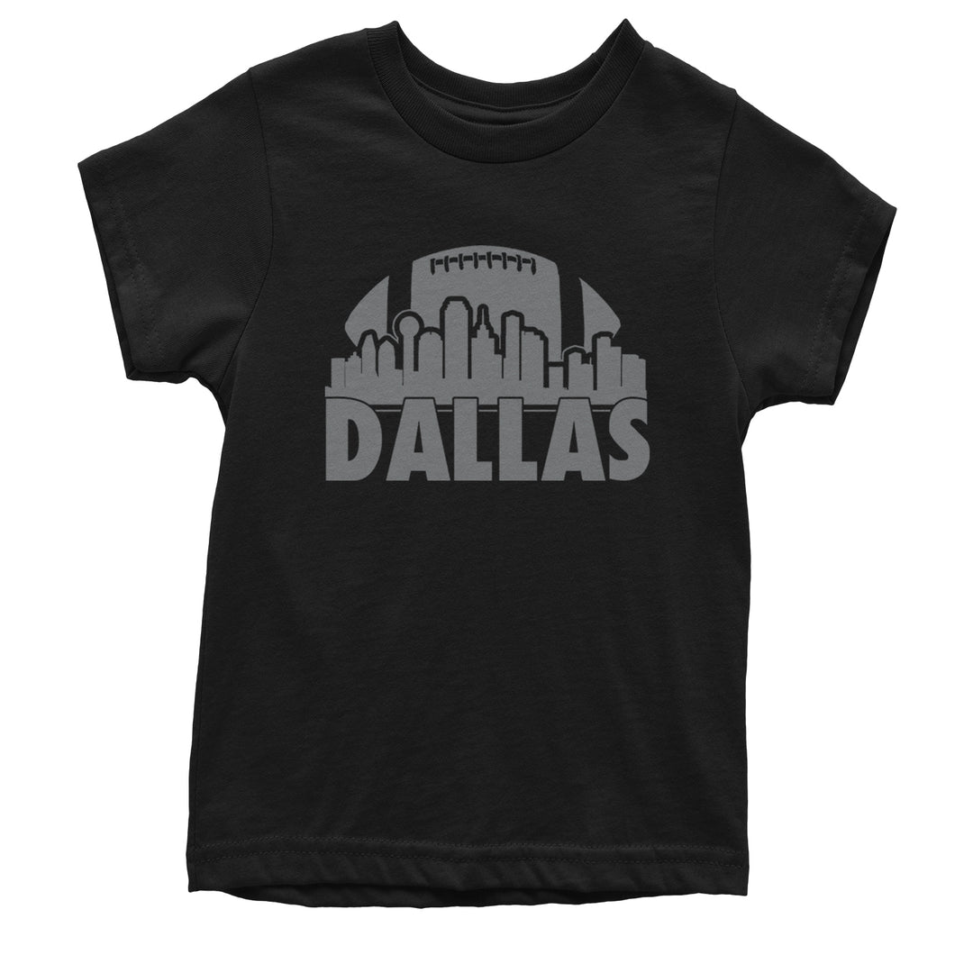Dallas Texas Skyline Youth T-shirt Black