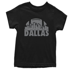 Dallas Texas Skyline Youth T-shirt Black