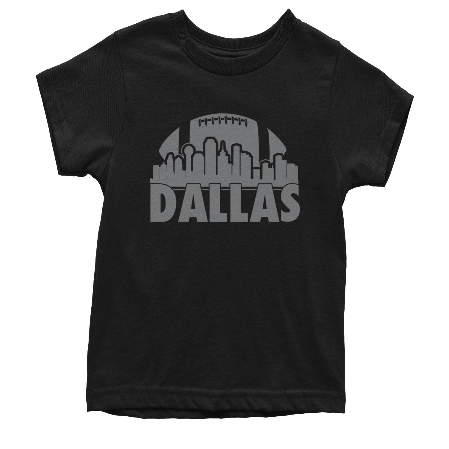 Dallas Texas Skyline Youth T-shirt Navy Blue