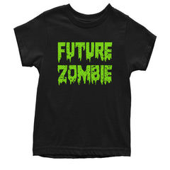 Neon green dripping "FUTURE ZOMBIE" horror wordmark on a Kids' Heavyweight Cotton T-Shirt