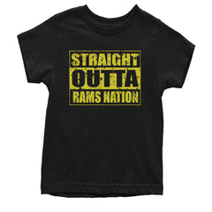 Straight Outta Rams Nation   Youth T-shirt Black
