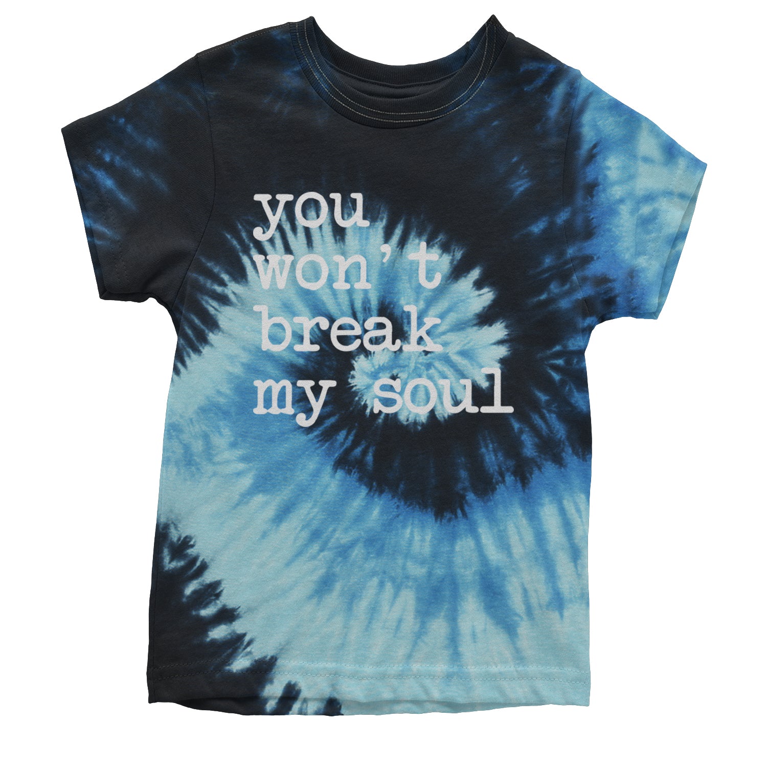 You Won't Break My Soul  Youth T-shirt Tie-Dye Blue Ocean