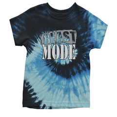 Beast Mode Training Gym Workout Youth T-shirt Tie-Dye Blue Ocean