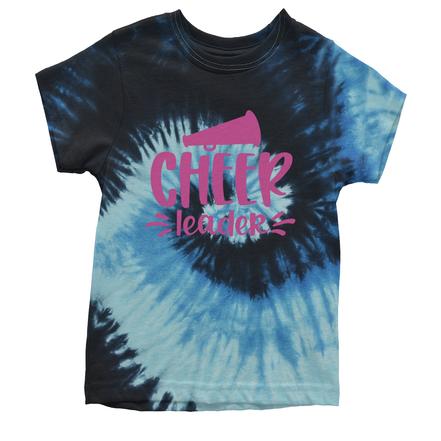 Cheerleader Bullhorn Youth T-shirt Tie-Dye Blue Ocean