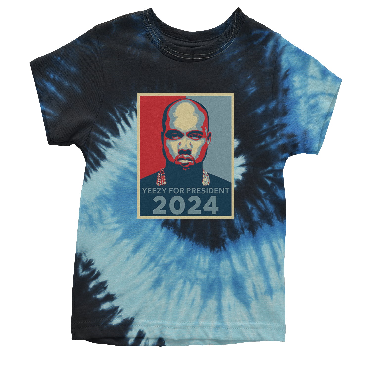 Yeezus For President Vote for Ye Youth T-shirt Tie-Dye Blue Ocean