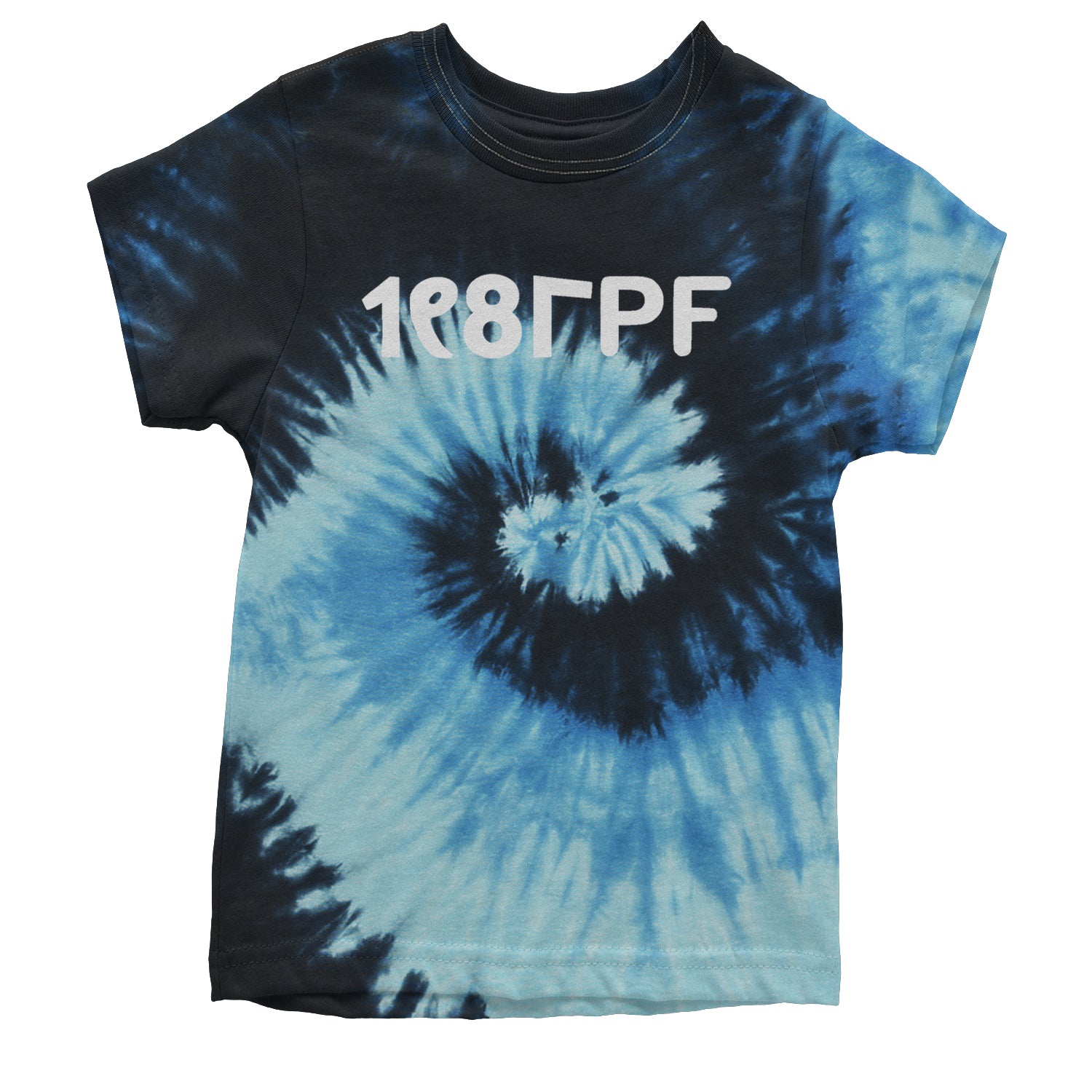 Principle Of Pleasure Retro 80's Miss Jackson  Youth T-shirt Tie-Dye Blue Ocean