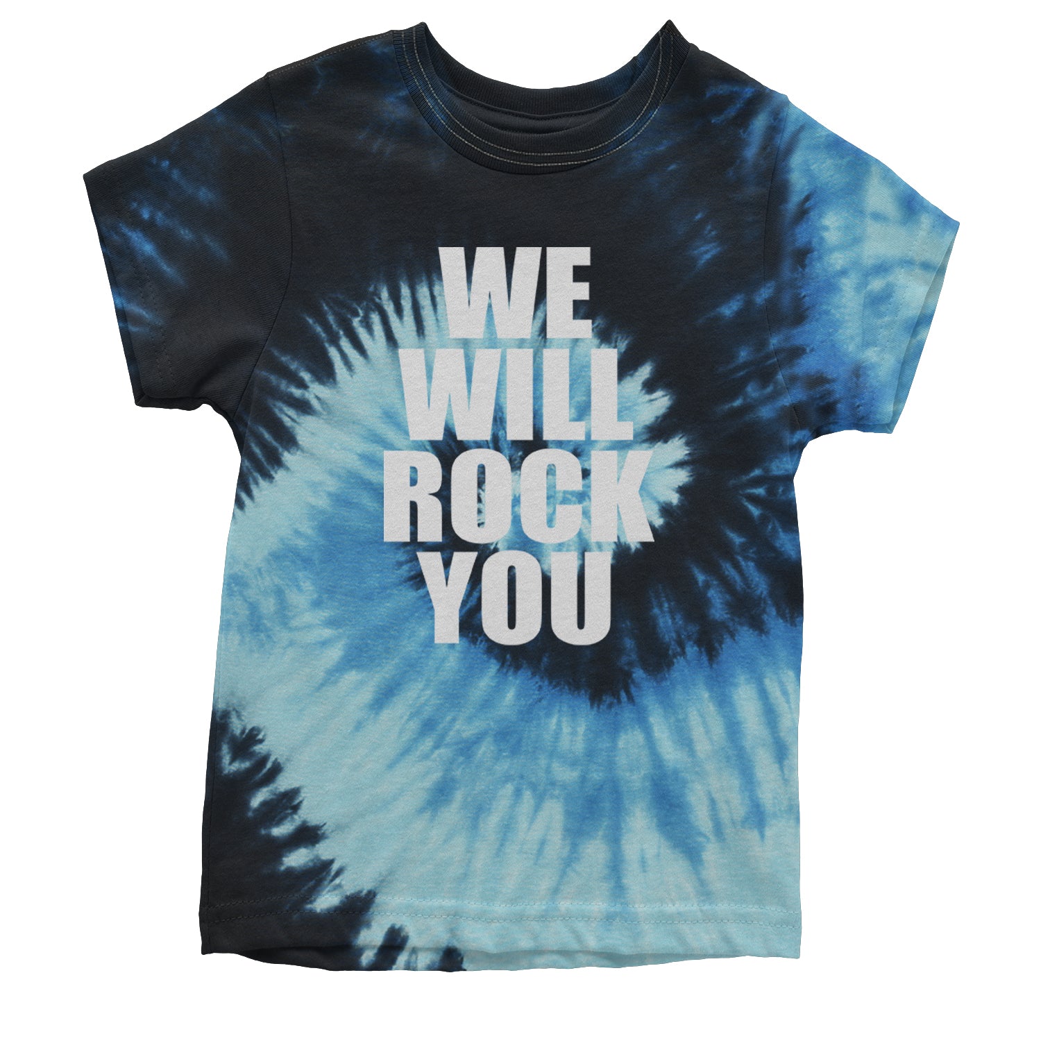 We Will Rock You Youth T-shirt Tie-Dye Blue Ocean