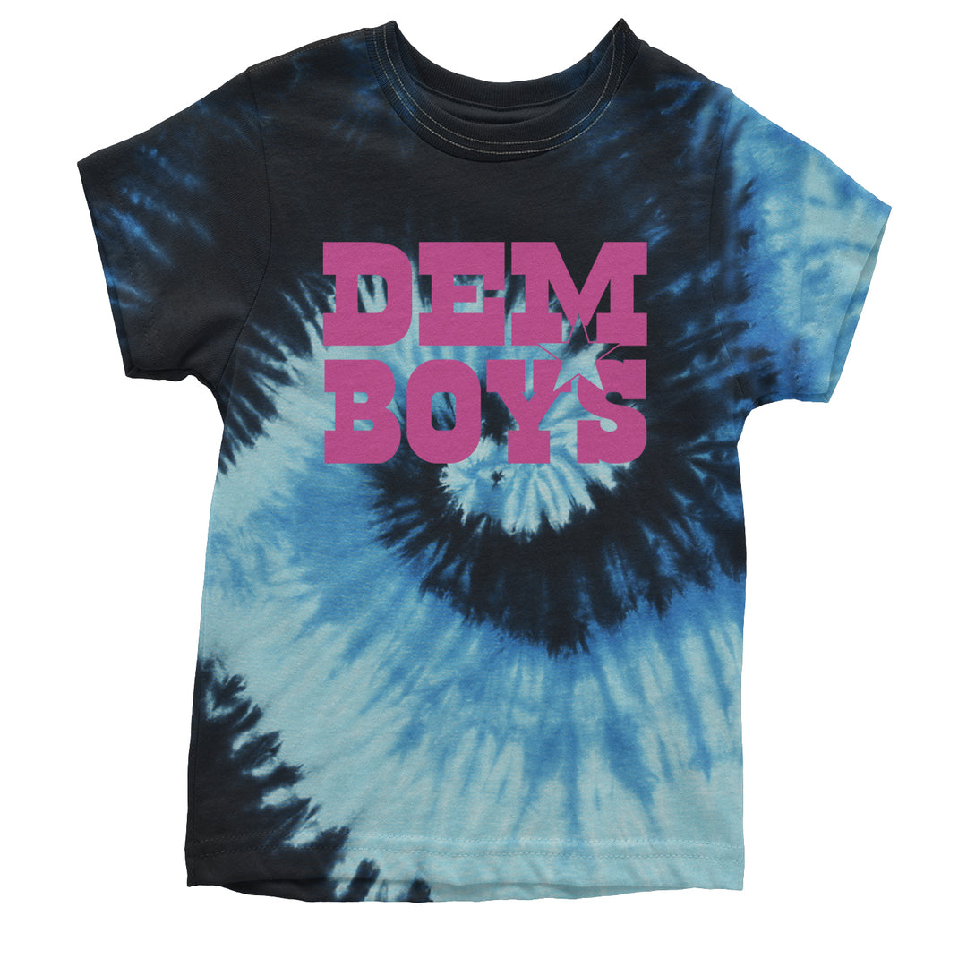 Dem Boys Hot Pink Dallas  Youth T-shirt Tie-Dye Blue Ocean