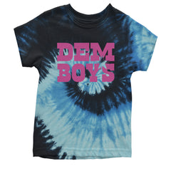 Dem Boys Hot Pink Dallas  Youth T-shirt Tie-Dye Blue Ocean