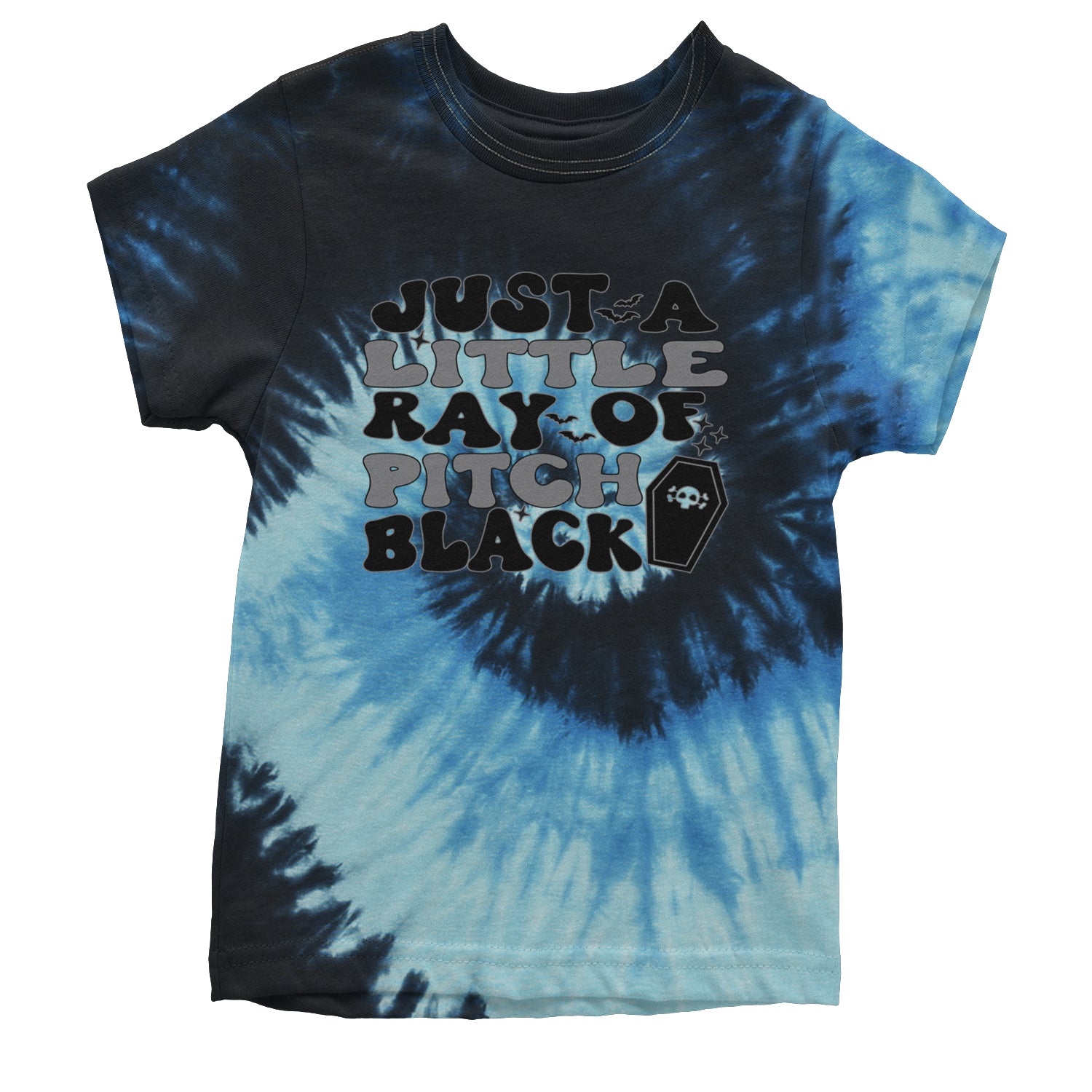 Just A Little Ray of Pitch Black Youth T-shirt Tie-Dye Blue Ocean