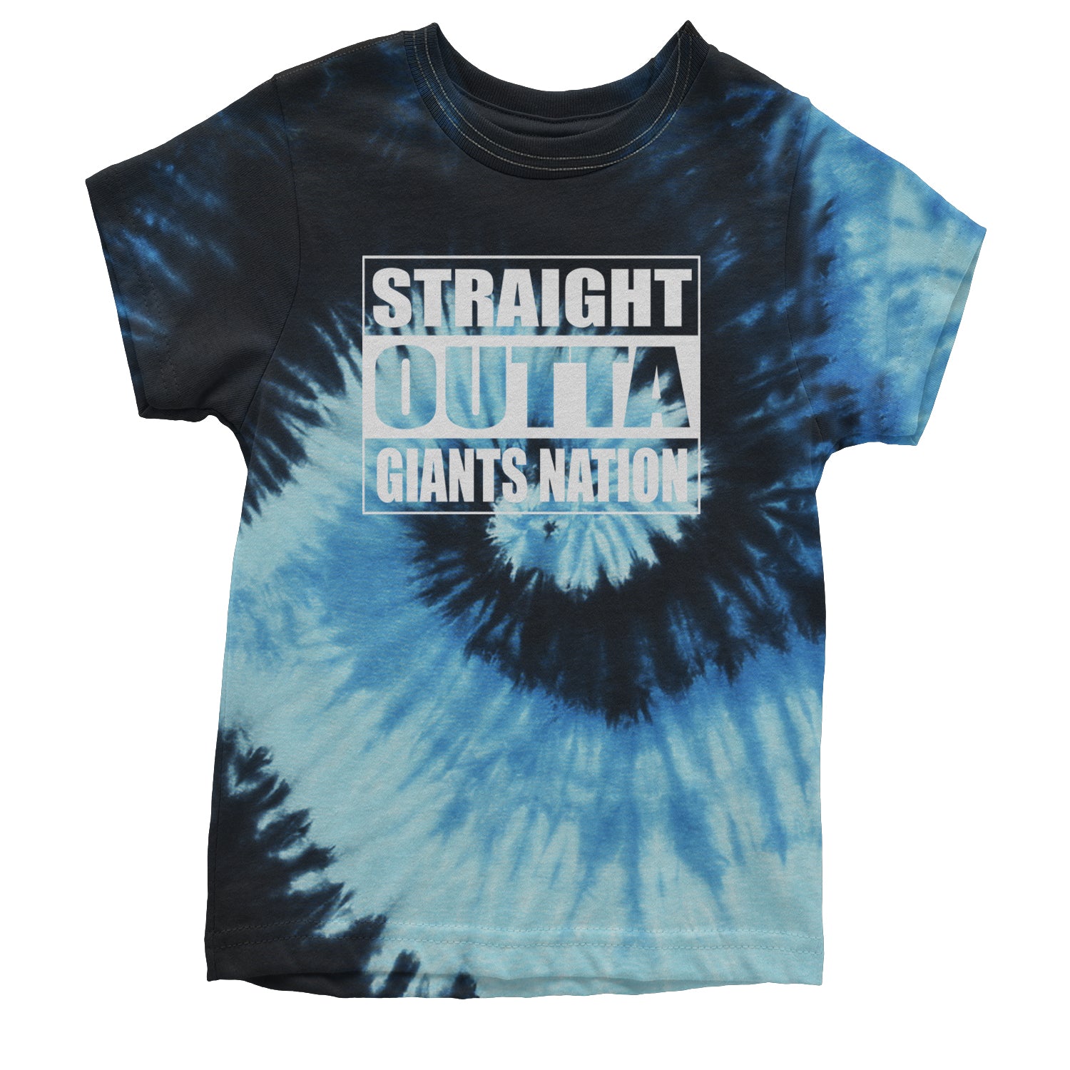 Straight Outta Giants Nation   Youth T-shirt Tie-Dye Blue Ocean