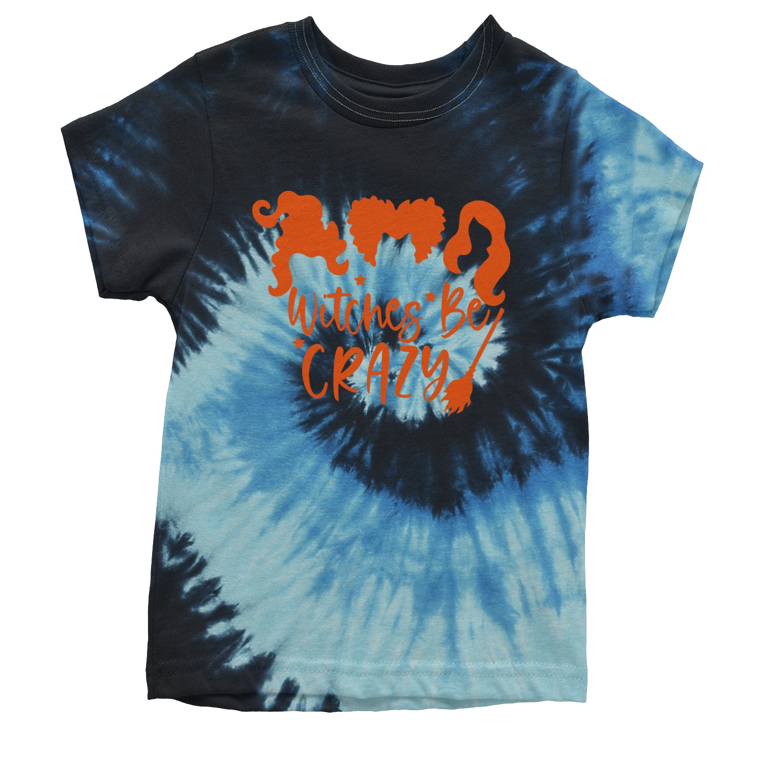 Witches Be Crazy Hocus Pocus Youth T-shirt Tie-Dye Blue Ocean