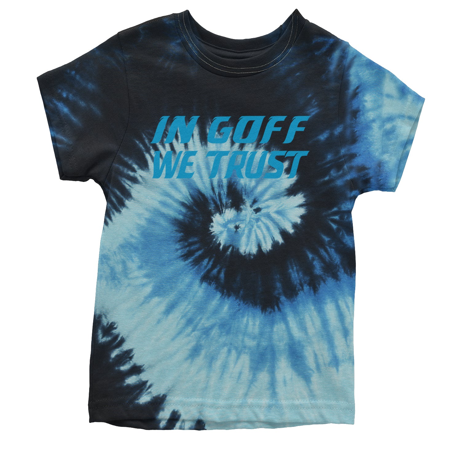 In Goff We Trust Detroit Youth T-shirt Tie-Dye Blue Ocean