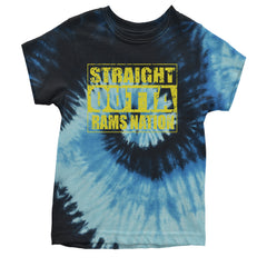 Straight Outta Rams Nation   Youth T-shirt Tie-Dye Blue Ocean