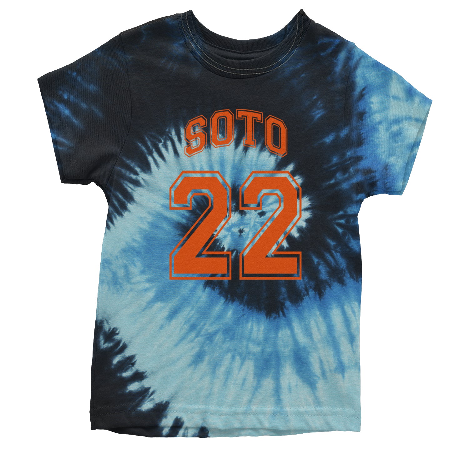 Soto Number 22 Youth T-shirt Tie-Dye Blue Ocean