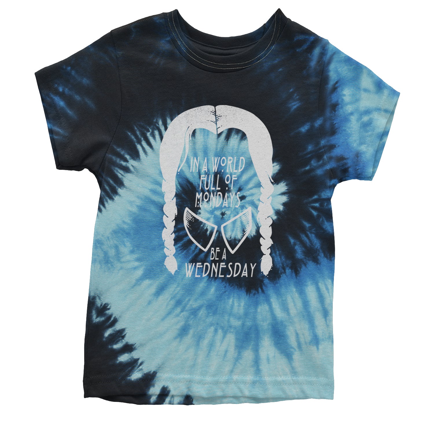 In  A World Full Of Mondays, Be A Wednesday Youth T-shirt Tie-Dye Blue Ocean