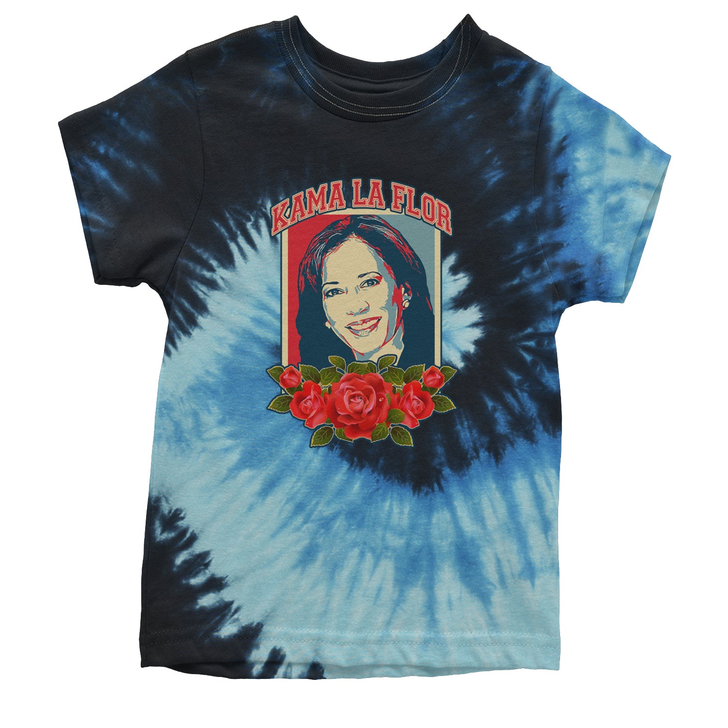 Kama La Flor Kamala Como La Flor Youth T-shirt Tie-Dye Blue Ocean