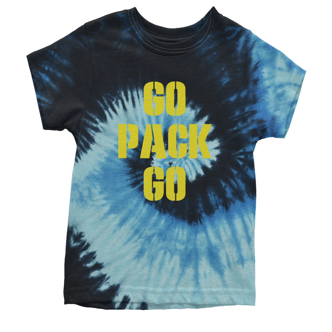 Go Pack Go Green Bay Youth T-shirt Tie-Dye Blue Ocean