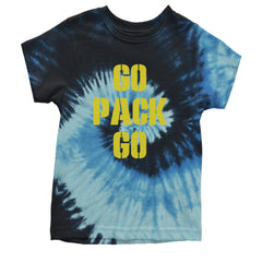 Go Pack Go Green Bay Youth T-shirt Tie-Dye Blue Ocean
