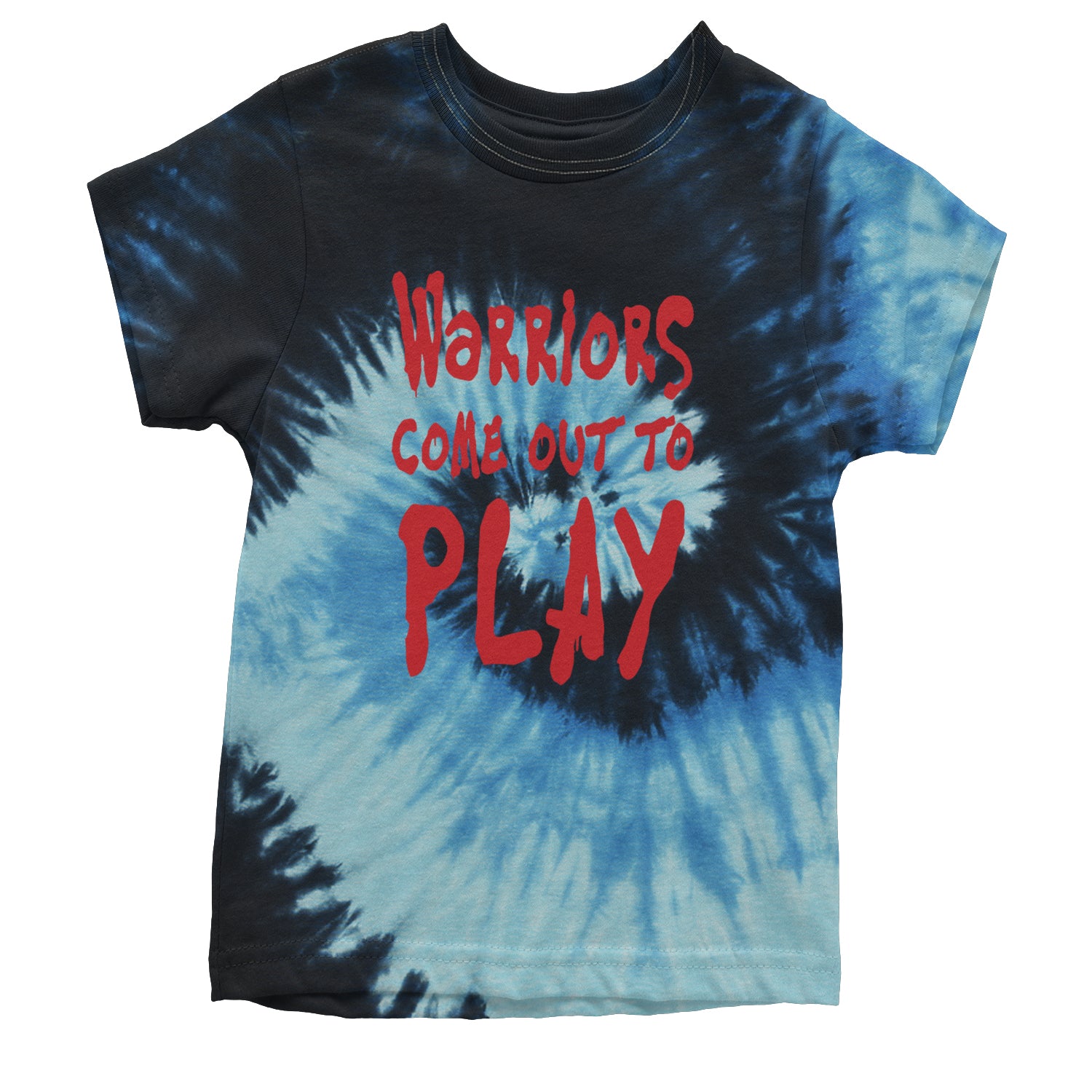 Warriors Come Out To Play  Youth T-shirt Tie-Dye Blue Ocean