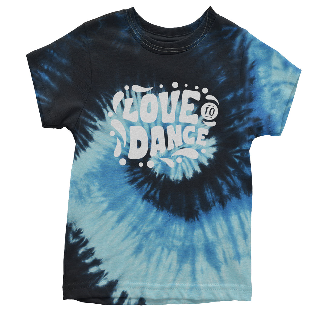Love To Dance Youth T-shirt Tie-Dye Blue Ocean