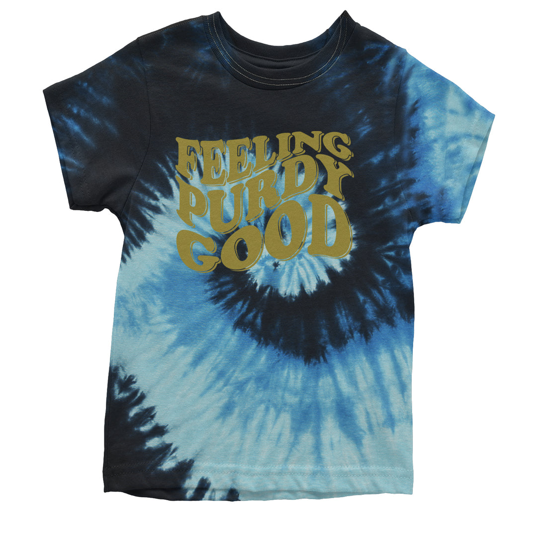 Feeling Purdy Good San Francisco Youth T-shirt Tie-Dye Blue Ocean