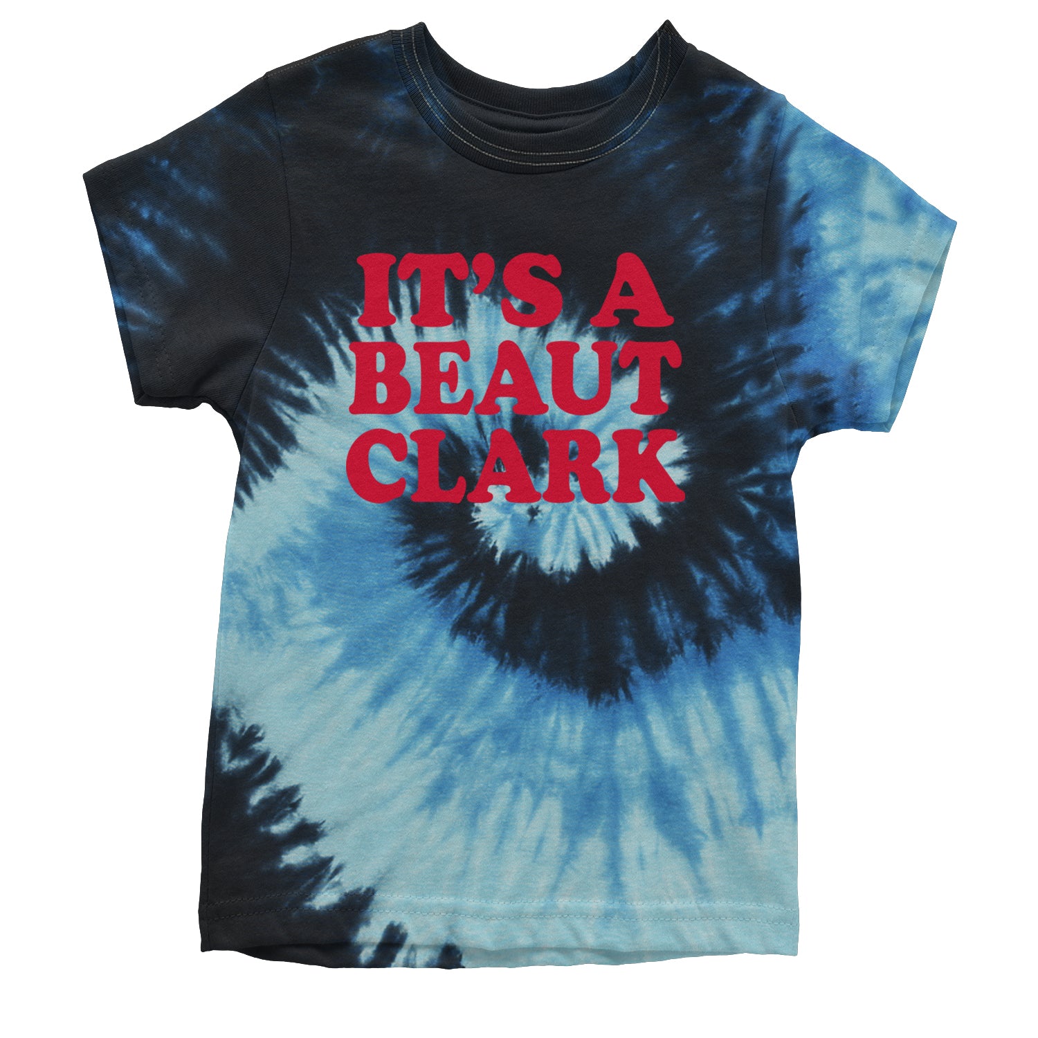 It's a Beaut Clark Festive Christmas Youth T-shirt Tie-Dye Blue Ocean