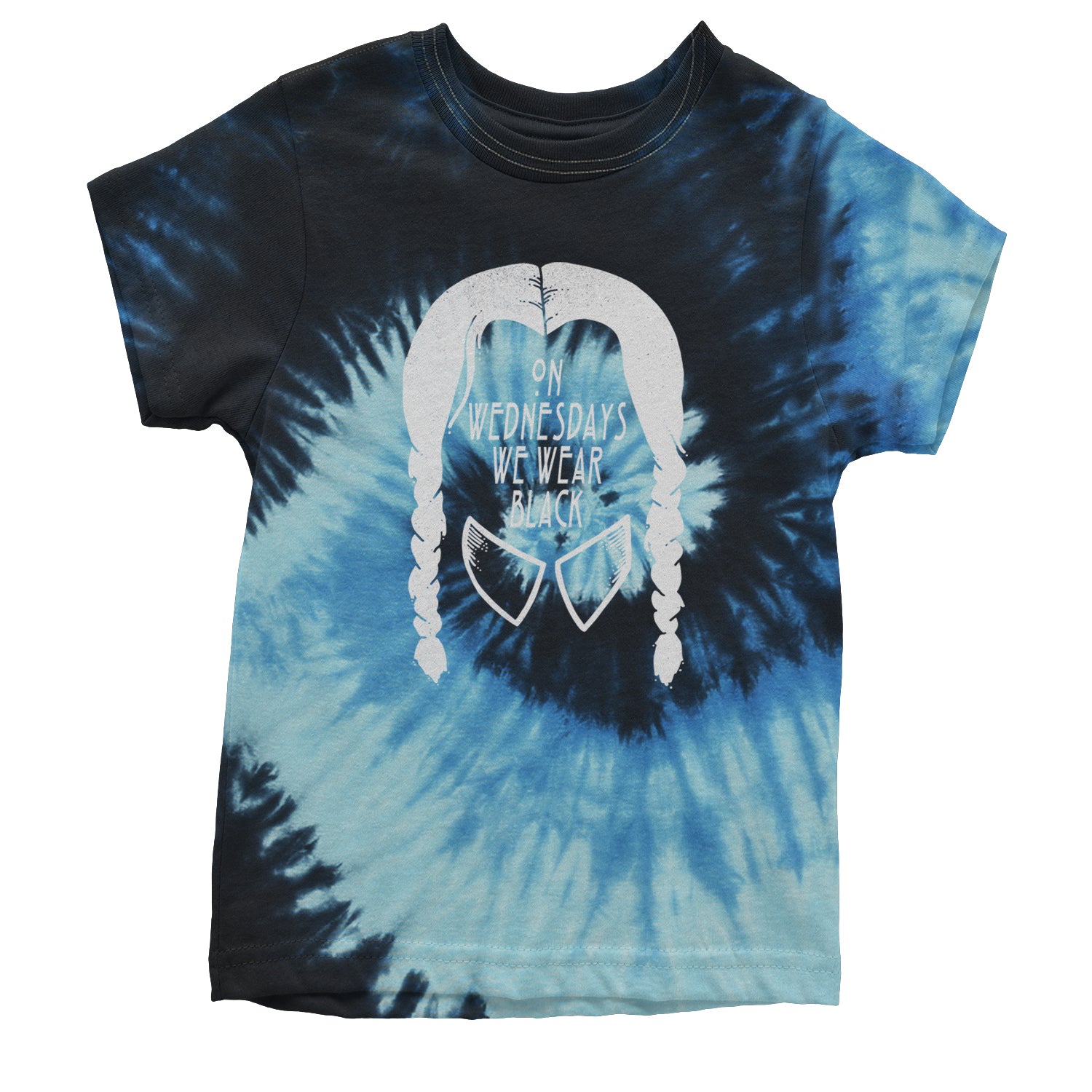 On Wednesdays, We Wear Black Youth T-shirt Tie-Dye Blue Ocean