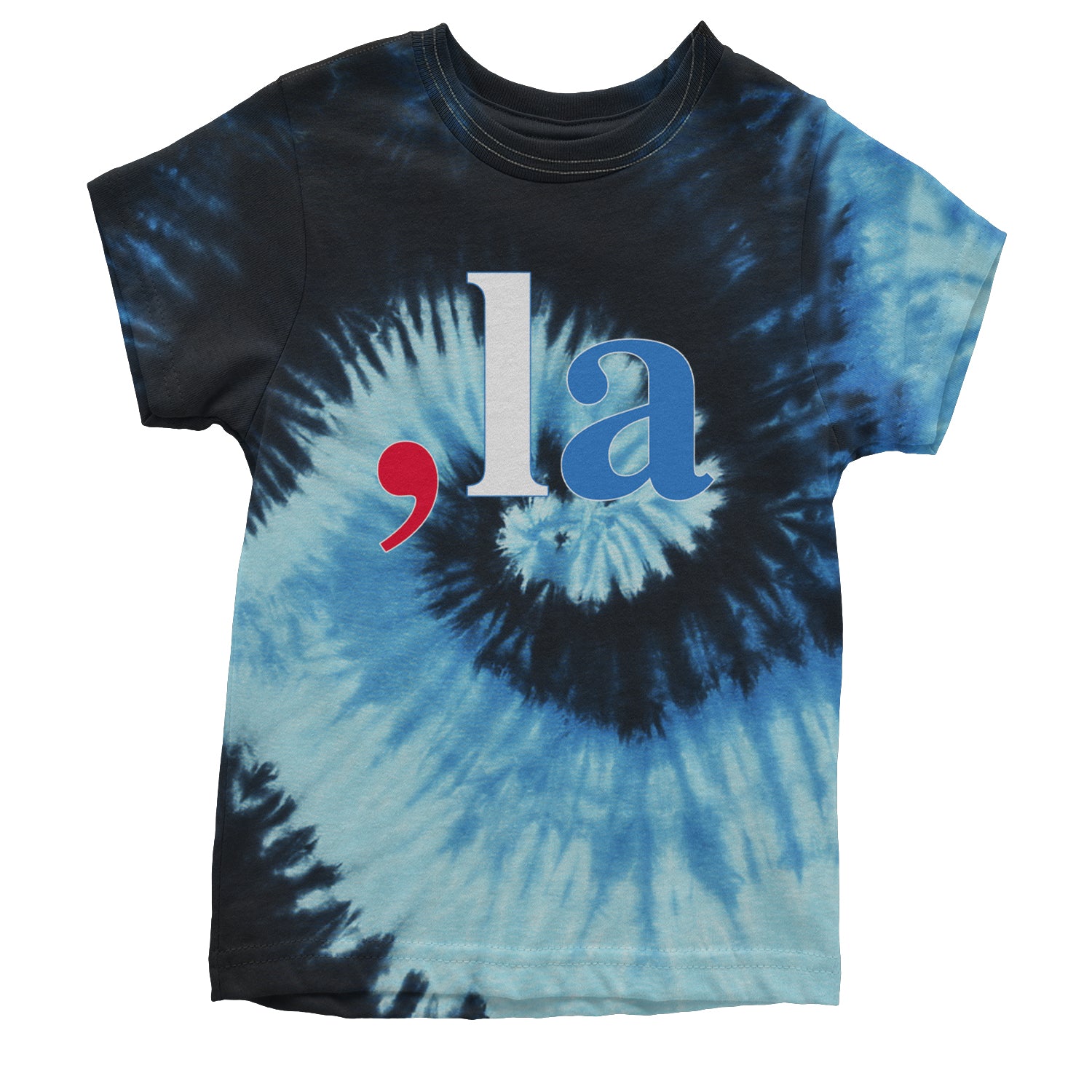 Comma-La - Support Kamala Harris For President 2024 Youth T-shirt Tie-Dye Blue Ocean