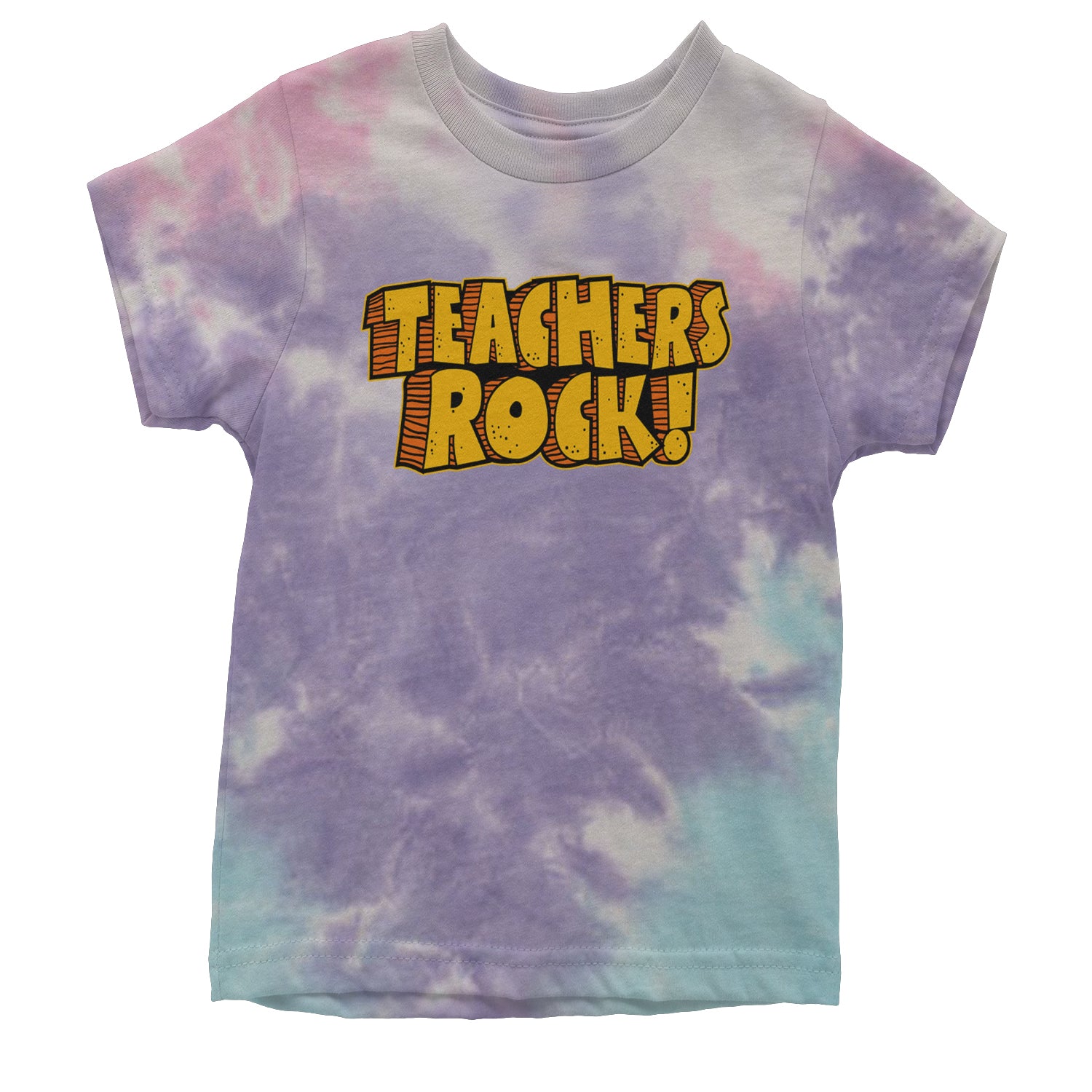 Teachers Rock Retro Youth T-shirt Tie-Dye Cotton Candy