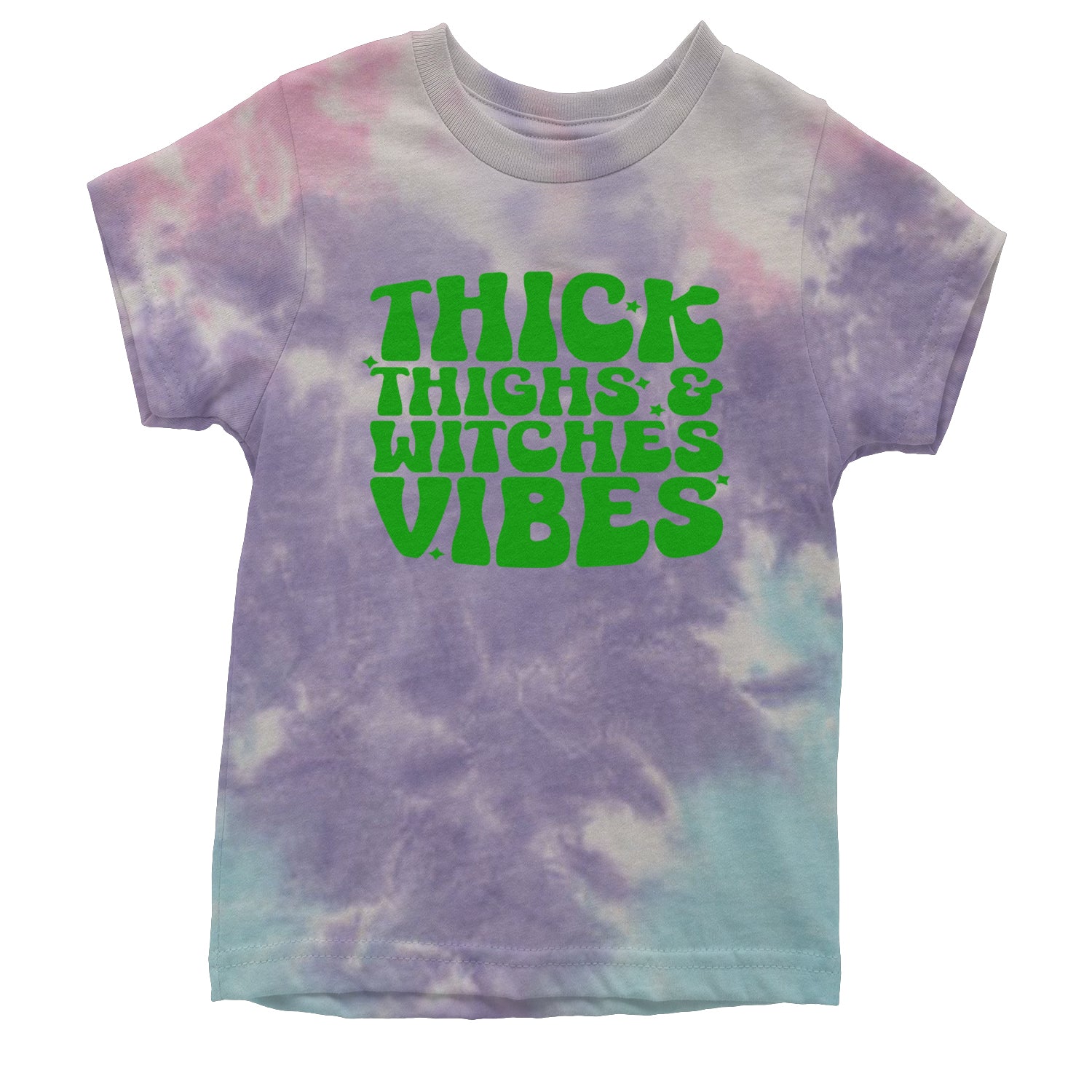 Thick Thighs And Witches Vibes Youth T-shirt Tie-Dye Cotton Candy