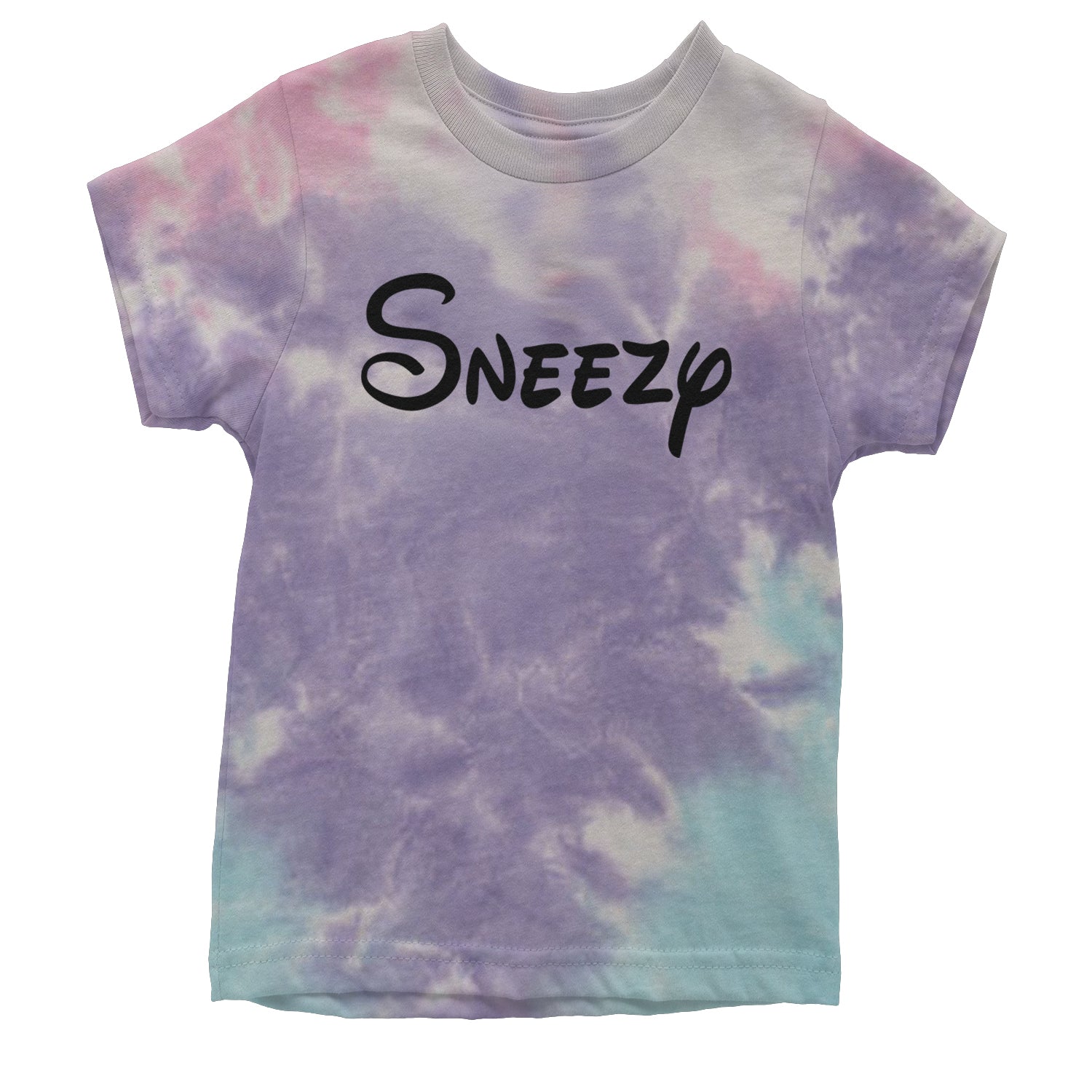 Sneezy - 7 Dwarfs Costume Youth T-shirt Tie-Dye Cotton Candy