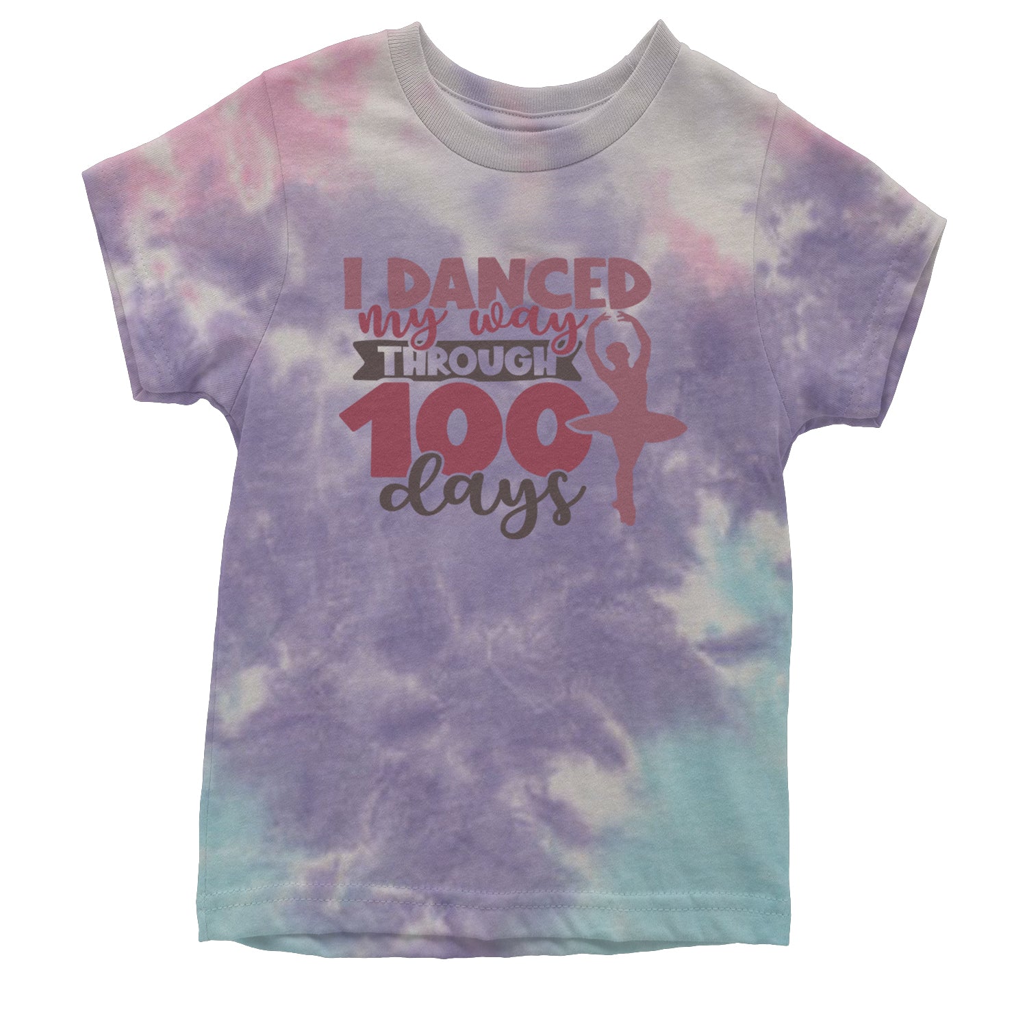 I Danced My Way Through 100 Days Of School Youth T-shirt Tie-Dye Cotton Candy