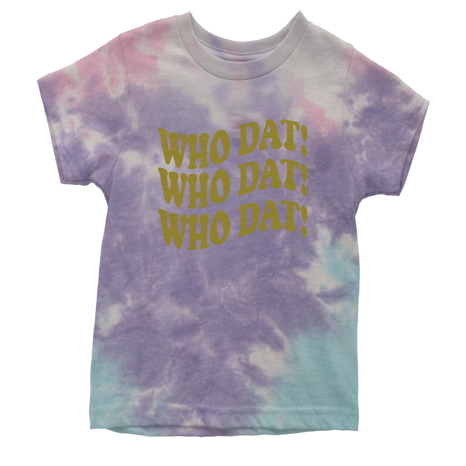 Who Dat Wavy Design Who Dat Nation Youth T-shirt Tie-Dye Cotton Candy